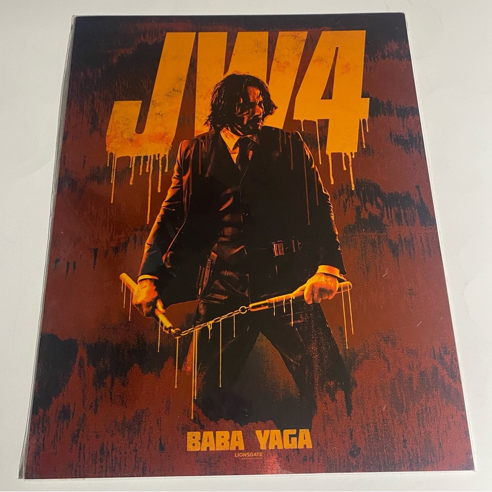 John Wick 4, metallic promo pic, Baba Yaga 11”x 14” NWOT, in sealed pouch